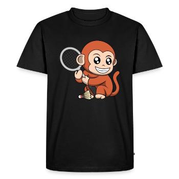 Raquette de badminton Cute Monkey Hobby Sports - T-shirt Premium bio Homme - noir - Devant - Nico (187cm)