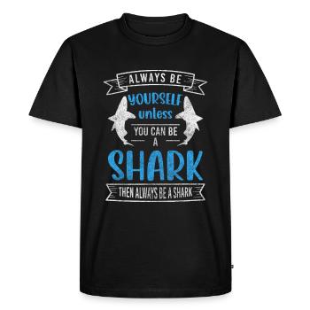 Shark Sea Fear - Men's Premium Organic T-Shirt - black - Front - Nico (187cm)