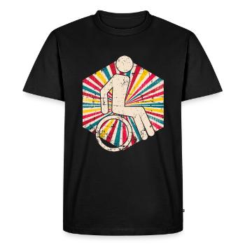 Vintage Wheelchair - Men's Premium Organic T-Shirt - black - Front - Nico (187cm)