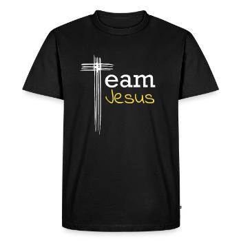 Équipe jésus - T-shirt Premium bio Homme - noir - Devant - Nico (187cm)