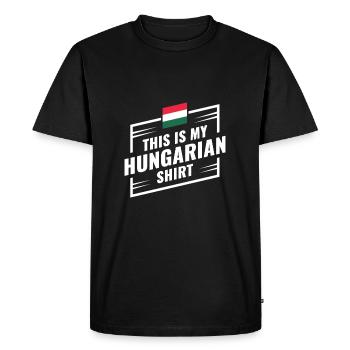 Ceci est mon idée cadeau chemise hongroise - T-shirt Premium bio Homme - noir - Devant - Nico (187cm)