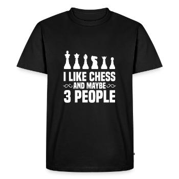 Gift idea I like chess and maybe 3 people - Men's Premium Organic T-Shirt - black - Front - Nico (187cm)