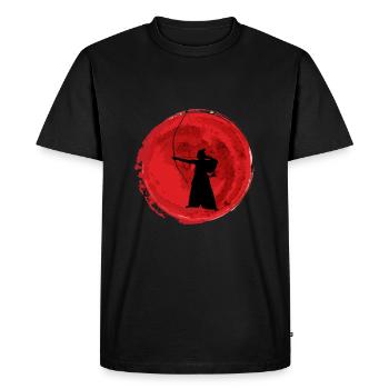 Kyudo Japan Budo Bow Art Samurai Ryu - Men's Premium Organic T-Shirt - black - Front - Nico (187cm)