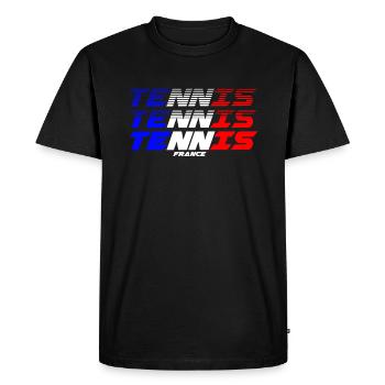 tennis france cadeau personnalisé tennismen sport - T-shirt Premium bio Homme - noir - Devant - Nico (187cm)