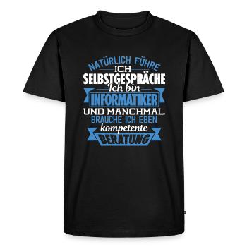 INFORMATIKER - KOMPETENTE BERATUNG - Männer Premium Bio T-Shirt - Schwarz - Vorne - Nico (187cm)