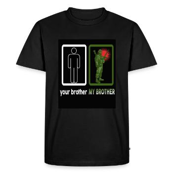 Cadeau de guerre de la marine de la police militaire des forces armées de Mariens - T-shirt Premium bio Homme - noir - Devant - Nico (187cm)