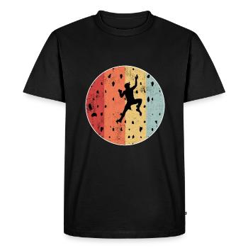 Bouldern Sport Klettern Fels Kletterhalle Geschenk - Männer Premium Bio T-Shirt - Schwarz - Vorne - Nico (187cm)