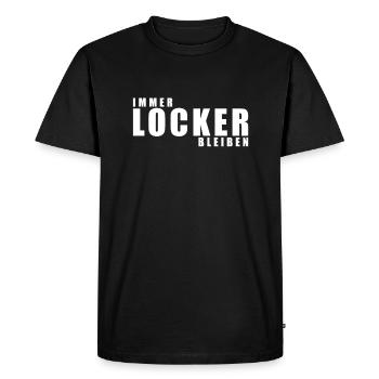 Immer locker bleiben - Männer Premium Bio T-Shirt - Schwarz - Vorne - Nico (187cm)