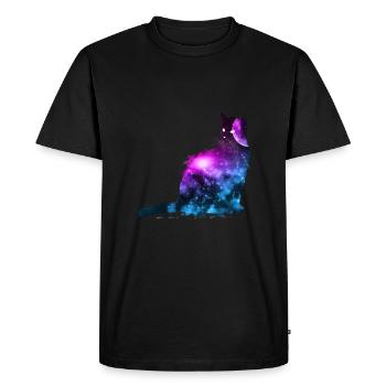 Universe Cat Space Celestial Galaxies Cosmos Gift - Men's Premium Organic T-Shirt - black - Front - Nico (187cm)