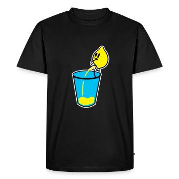 Verre Boisson Citron Fruits Healthyfood Snack Cadeau - T-shirt Premium bio Homme - noir - Devant - Nico (187cm)