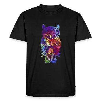 Chouette oiseau nocturne troupeau vol mouche animal de compagnie - T-shirt Premium bio Homme - noir - Devant - Nico (187cm)