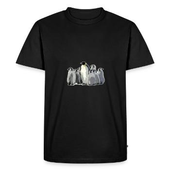 Pingouins Oiseau Mer Océan Vie Animaux Aquatiques Cadeau - T-shirt Premium bio Homme - noir - Devant - Nico (187cm)