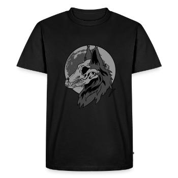 Loup Bête Lune Canine Devour Mammifère Animal Cadeau - T-shirt Premium bio Homme - noir - Devant - Nico (187cm)