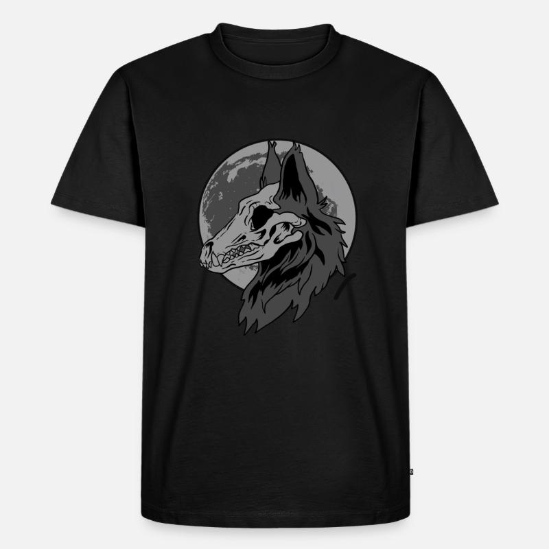 Wolf-Tier-Mond-Hunde verschlingen Säugetier-Tiergeschenk - Männer Premium Bio T-Shirt - Schwarz