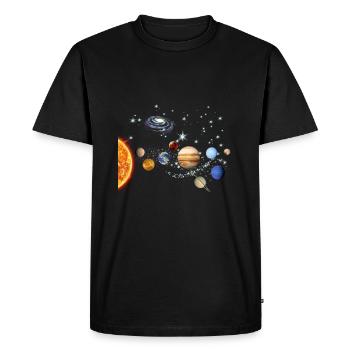 Astronomy Planets Stars Moon Sun Galaxy Space Gift - Men's Premium Organic T-Shirt - black - Front - Nico (187cm)