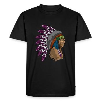 Indian Man Gift - Men's Premium Organic T-Shirt - black - Front - Nico (187cm)