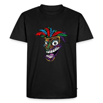 Cannabis Tiki Mask Smoke Hemp Grass Pot Leaf Gift - Men's Premium Organic T-Shirt - black - Front - Nico (187cm)