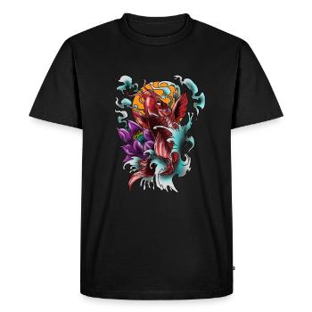Idée de cadeau de carpe japonaise de tatouage japonais de poisson de Koi - T-shirt Premium bio Homme - noir - Devant - Nico (187cm)