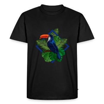 Toucan Tucan Tropical Bird Cool Jungle Animal Gift - Men's Premium Organic T-Shirt - black - Front - Nico (187cm)