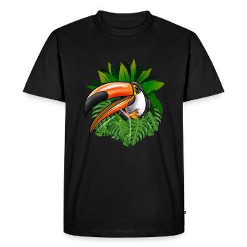 Toucan Tucan Tropical Bird Cool Jungle Animal Gift - Men's Premium Organic T-Shirt - black - Front - Nico (187cm)