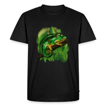 Chameleon Jungle Animal Cool Lizard Tropical Gift - Men's Premium Organic T-Shirt - black - Front - Nico (187cm)