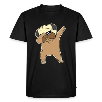 Chien drôle animal amour chiens amoureux parfait cadeau de patte - T-shirt Premium bio Homme - noir - Devant - Nico (187cm)