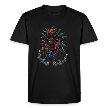 Masque aztèque de l’ère aztèque Cadeau - T-shirt Premium bio Homme - noir - Devant - Nico (187cm)