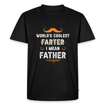 World's coolest farter, I mean Father :) - Men's Premium Organic T-Shirt - black - Front - Nico (187cm)