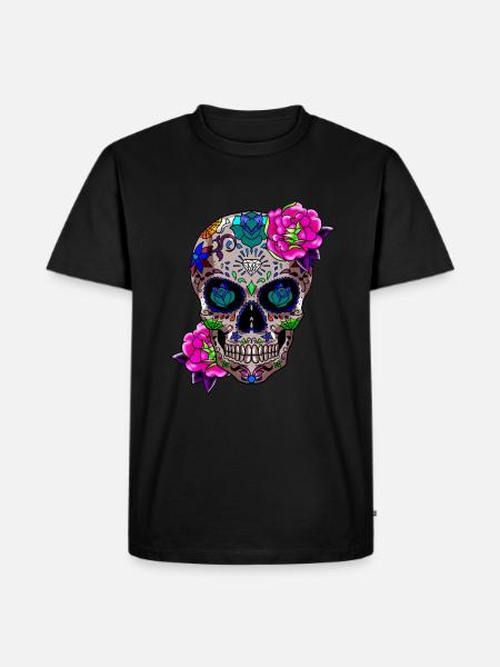 Sugar Skull Day Of The Dead Gift - Men's Premium Organic T-Shirt - black