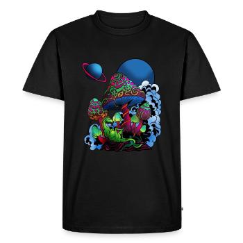 Psychedelic Magic Muschrooms Trippy Shrooms Cadeau - T-shirt Premium bio Homme - noir - Devant - Nico (187cm)