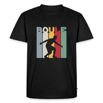 Pétanque Pétanque Pétanque Boules Vintage Boules Idées Cadeaux - T-shirt Premium bio Homme - noir - Devant - Nico (187cm)