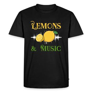 Limonade estivale aux agrumes et citrons - T-shirt Premium bio Homme - noir - Devant - Nico (187cm)