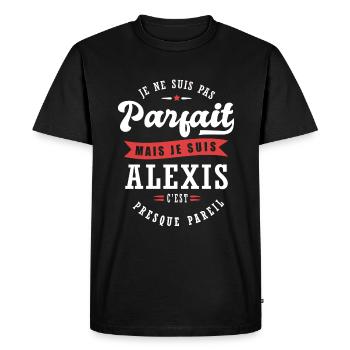 Alexis Parfait Cadeau prenom alexis - T-shirt Premium bio Homme - noir - Devant - Nico (187cm)
