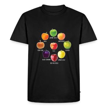 Apfelsorten Verschiedene Äpfel Realistischer Apfel - Männer Premium Bio T-Shirt - Schwarz - Vorne - Nico (187cm)