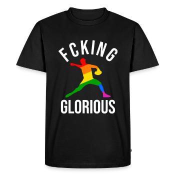 Fcking Glorious Baseball Player - Men's Premium Organic T-Shirt - black - Front - Nico (187cm)