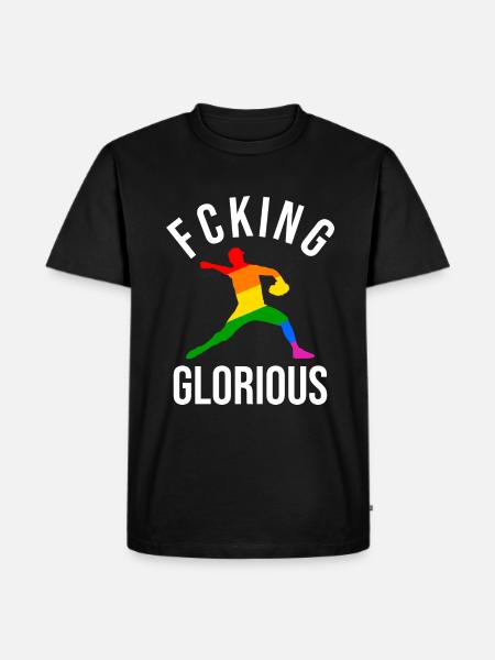 Fcking Glorious Baseball Player - Männer Premium Bio T-Shirt - Schwarz