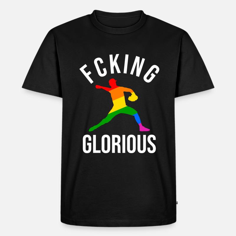 Fcking Glorious Baseball Player - Männer Premium Bio T-Shirt - Schwarz