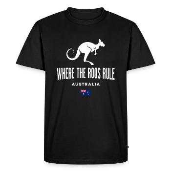 Kangourou - T-shirt Premium bio Homme - noir - Devant - Nico (187cm)