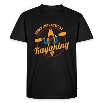 Distrait par le kayak, les sports nautiques, le - T-shirt Premium bio Homme - noir - Devant - Nico (187cm)