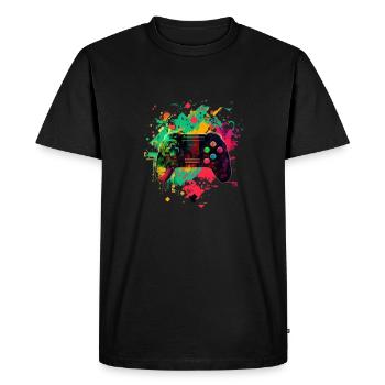 Gamer Console - Men's Premium Organic T-Shirt - black - Front - Nico (187cm)