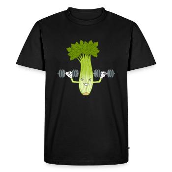 Exercice de musculation Ironic Leek Leek Gym - T-shirt Premium bio Homme - noir - Devant - Nico (187cm)