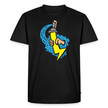 graffiti - Men's Premium Organic T-Shirt - black - Front - Nico (187cm)