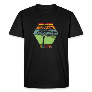 Nature Nature - T-shirt Premium bio Homme - noir - Devant - Nico (187cm)