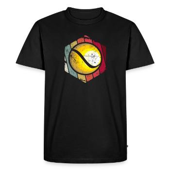 Balle de tennis sport rétro vintage - T-shirt Premium bio Homme - noir - Devant - Nico (187cm)