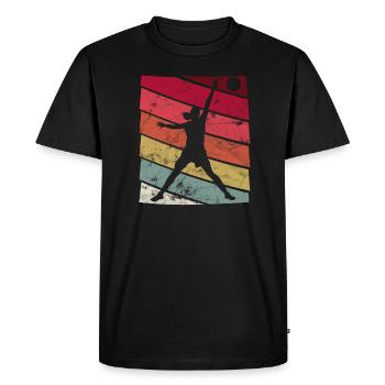 Basketball féminin rétro - T-shirt Premium bio Homme - noir - Devant - Nico (187cm)