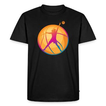 Silhouette de femmes de basket- - T-shirt Premium bio Homme - noir - Devant - Nico (187cm)