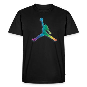 Basket girl - T-shirt Premium bio Homme - noir - Devant - Nico (187cm)