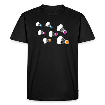 badminton - T-shirt Premium bio Homme - noir - Devant - Nico (187cm)