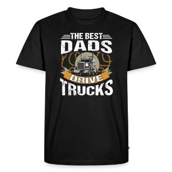 Les meilleurs papas conduisent des camions - T-shirt Premium bio Homme - noir - Devant - Nico (187cm)