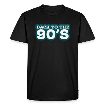 Back to the 90s. Nineties - Men's Premium Organic T-Shirt - black - Front - Nico (187cm)